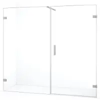 Maxaro Diamond Douchedeur | 195 cm Rvs Helder glas Draaideur | Douchedeur glas | Glazen Douchedeur | Nisdeur Douchewand