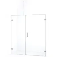 Maxaro Diamond Douchedeur | 165 cm Chroom Helder glas Draaideur | Douchedeur glas | Glazen Douchedeur | Nisdeur Douchewand