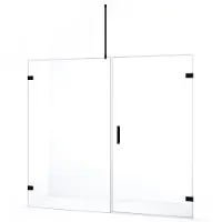 Maxaro Diamond Douchedeur | 195 cm Mat zwart Helder glas Draaideur | Douchedeur glas | Glazen Douchedeur | Nisdeur Douchewand