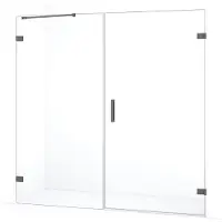 Maxaro Diamond Douchedeur | 195 cm Zwart metaal Helder glas Draaideur