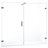 Maxaro Diamond Douchedeur | 205 cm Zwart metaal Helder glas Draaideur