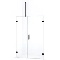 Maxaro Diamond Douchedeur | 115 cm Mat zwart Helder glas Draaideur | Douchedeur glas | Glazen Douchedeur | Nisdeur Douche