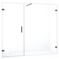 Maxaro Diamond Douchedeur | 215 cm Zwart metaal Helder glas Draaideur