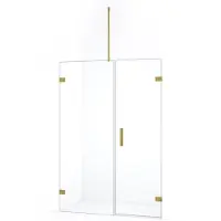 Maxaro Diamond Douchedeur | 125 cm Goud Helder glas Draaideur | Douchedeur glas | Glazen Douchedeur | Nisdeur Douche