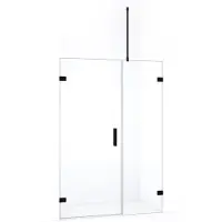 Maxaro Diamond Douchedeur | 125 cm Mat zwart Helder glas Draaideur | Douchedeur glas | Glazen Douchedeur | Nisdeur Douche