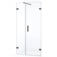 Maxaro Diamond Douchedeur | 95 cm Zwart metaal Helder glas Draaideur