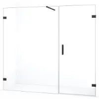 Maxaro Diamond Douchedeur | 195 cm Zwart chroom Helder glas Draaideur