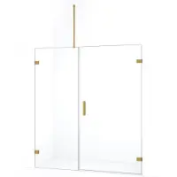 Maxaro Diamond Douchedeur | 155 cm Goud Helder glas Draaideur | Douchedeur glas | Glazen Douchedeur | Nisdeur Douchewand