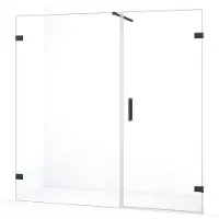 Maxaro Diamond Douchedeur | 195 cm Zwart chroom Helder glas Draaideur