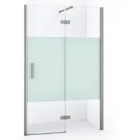 Maxaro Diamond Douchedeur | 120 cm Rvs Helder met matte strook Draaideur
