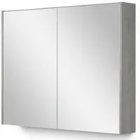 Maxaro Spiegelkast Met Verlichting Modulo 90x70cm Grijs Eiken Badkamer Spiegelkast | Spiegelkast Badkamer | Spiegelkast met Verlichting