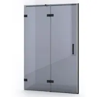 Maxaro Diamond Douchedeur | 120 cm Mat zwart Rookglas Draaideur | Douchedeur glas | Glazen Douchedeur | Nisdeur Douche