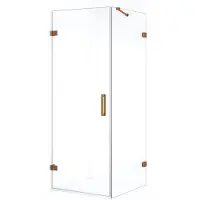 Maxaro Diamond Douchecabine | 80x70 cm Koper Helder glas Draaideur Rechthoek