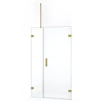 Maxaro Diamond Douchedeur | 115 cm Goud Helder glas Draaideur | Douchedeur glas | Glazen Douchedeur | Nisdeur Douche