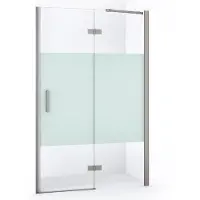 Maxaro Diamond Douchedeur | 120 cm Rvs Helder met matte strook Draaideur