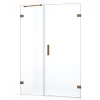 Maxaro Diamond Douchedeur | 115 cm Koper Helder glas Draaideur | Douchedeur glas | Glazen Douchedeur | Nisdeur Douche