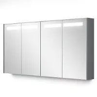 Maxaro Spiegelkast Met Verlichting Modulo 137,6x70cm Middengrijs Badkamer Spiegelkast | Spiegelkast Badkamer | Spiegelkast met Verlichting