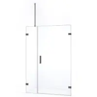 Maxaro Diamond Douchedeur | 125 cm Zwart metaal Helder glas Draaideur