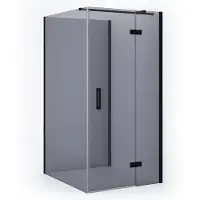 Maxaro Diamond Douchecabine | 110x100 cm Mat zwart Rookglas Draaideur Halfvrijstaande rechthoek