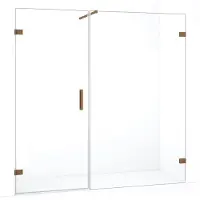 Maxaro Diamond Douchedeur | 195 cm Koper Helder glas Draaideur | Douchedeur glas | Glazen Douchedeur | Nisdeur Douche