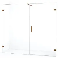 Maxaro Diamond Douchedeur | 205 cm Koper Helder glas Draaideur | Douchedeur glas | Glazen Douchedeur | Nisdeur Douchewand