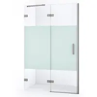 Maxaro Diamond Douchedeur | 110 cm Rvs Helder met matte strook Draaideur