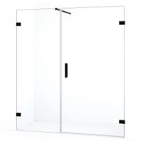Maxaro Diamond Douchedeur | 165 cm Mat zwart Helder glas Draaideur | Douchedeur glas | Glazen Douchedeur | Nisdeur Douchewand