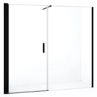 Maxaro Diamond Douchedeur | 210 cm Mat zwart Helder glas Draaideur | Douchedeur glas | Glazen Douchedeur | Nisdeur Douche