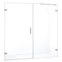 Maxaro Diamond Douchedeur | 195 cm Rvs Helder glas Draaideur | Douchedeur glas | Glazen Douchedeur | Nisdeur Douche
