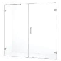 Maxaro Diamond Douchedeur | 185 cm Rvs Helder glas Draaideur | Douchedeur glas | Glazen Douchedeur | Nisdeur Douchewand