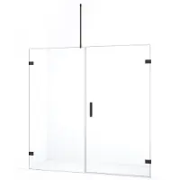 Maxaro Diamond Douchedeur | 195 cm Zwart chroom Helder glas Draaideur