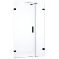 Maxaro Diamond Douchedeur | 115 cm Mat zwart Helder glas Draaideur | Douchedeur glas | Glazen Douchedeur | Nisdeur Douche