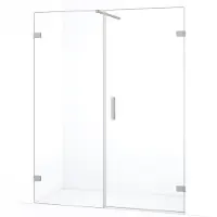 Maxaro Diamond Douchedeur | 145 cm Rvs Helder glas Draaideur | Douchedeur glas | Glazen Douchedeur | Nisdeur Douche
