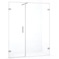 Maxaro Diamond Douchedeur | 155 cm Chroom Helder glas Draaideur | Douchedeur glas | Glazen Douchedeur | Nisdeur Douche