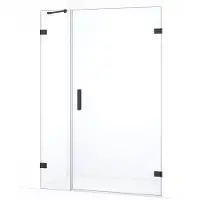 Maxaro Diamond Douchedeur | 135 cm Zwart chroom Helder glas Draaideur