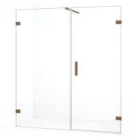 Maxaro Diamond Douchedeur | 165 cm Koper Helder glas Draaideur | Douchedeur glas | Glazen Douchedeur | Nisdeur Douche