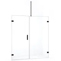 Maxaro Diamond Douchedeur 175cm Mat Zwart Helder Glas Draaideur | Douchedeur glas | Glazen Douchedeur | Nisdeur Douche