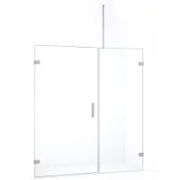 Maxaro Diamond Douchedeur | 165 cm Rvs Helder glas Draaideur | Douchedeur glas | Glazen Douchedeur | Nisdeur Douche