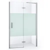 Maxaro Diamond Douchedeur | 120 cm Chroom Helder met matte strook Draaideur
