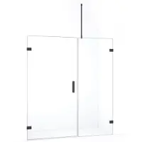 Maxaro Diamond Douchedeur | 165 cm Zwart chroom Helder glas Draaideur
