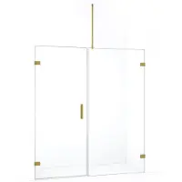 Maxaro Diamond Douchedeur | 175 cm Goud Helder glas Draaideur | Douchedeur glas | Glazen Douchedeur | Nisdeur Douche