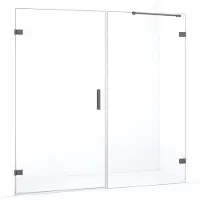 Maxaro Diamond Douchedeur | 175 cm Zwart metaal Helder glas Draaideur
