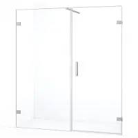 Maxaro Diamond Douchedeur | 155 cm Chroom Helder glas Draaideur | Douchedeur glas | Glazen Douchedeur | Nisdeur Douche