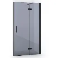 Maxaro Diamond Douchedeur 90 cm Mat Zwart Rookglas Draaideur met 8mm Veiligheidsglas | Douchedeur | Draaideur Douche | Glazen Douchedeur