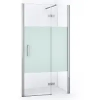 Maxaro Diamond Douchedeur | 100 cm Chroom Helder met matte strook Draaideur