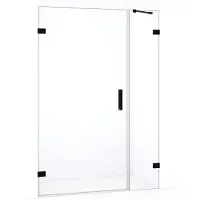 Maxaro Diamond Douchedeur | 125 cm Mat zwart Helder glas Draaideur | Douchedeur glas | Glazen Douchedeur | Nisdeur Douche