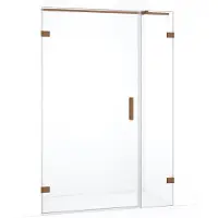 Maxaro Diamond Douchedeur | 135 cm Koper Helder glas Draaideur | Douchedeur glas | Glazen Douchedeur | Nisdeur Douche