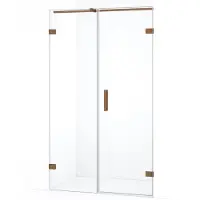 Maxaro Diamond Douchedeur | 115 cm Koper Helder glas Draaideur | Douchedeur glas | Glazen Douchedeur | Nisdeur Douche