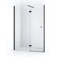 Maxaro Amber Douchedeur 150cm Mat Zwart Helder Glas Draaideur | Douchedeur glas | Glazen Douchedeur | Nisdeur Douchewand