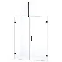 Maxaro Diamond Douchedeur | 155 cm Mat zwart Helder glas Draaideur | Douchedeur glas | Glazen Douchedeur | Nisdeur Douchewand